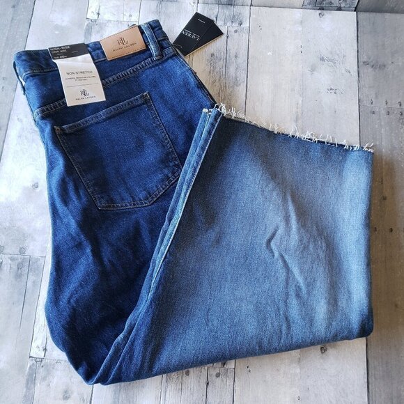 NWT - Ralph Lauren High Rise Crop Wide Leg Jeans - Size 20W - Picture 1 of 7